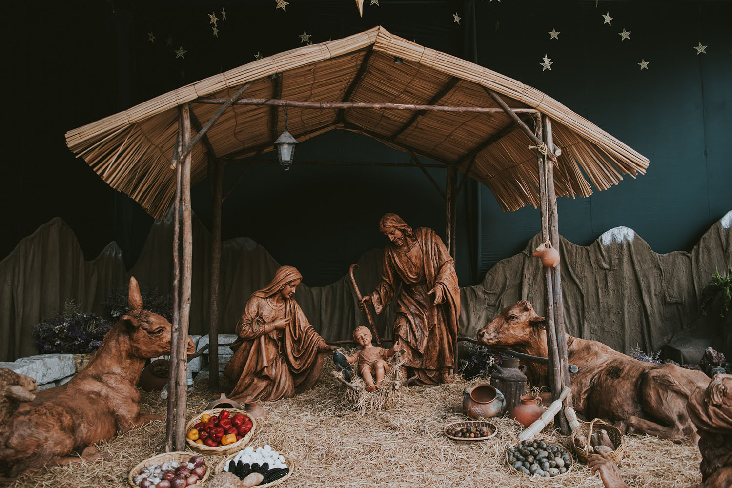 The Nativity: traditional manger